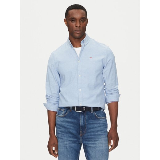 Tommy Jeans Koszula Stretch Oxford DM0DM09594 Błękitny Slim Fit ze sklepu MODIVO w kategorii Koszule męskie - zdjęcie 182658935