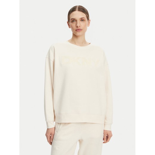 DKNY Bluza DP5T1140 Écru Regular Fit ze sklepu MODIVO w kategorii Bluzy damskie - zdjęcie 182658986