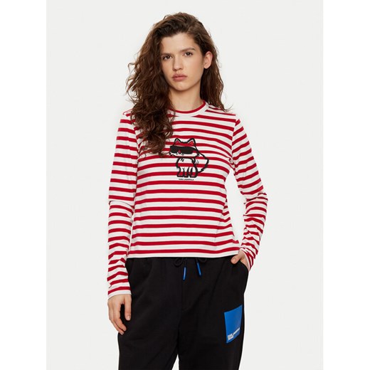 KARL LAGERFELD Bluzka A1W17137 Czerwony Regular Fit ze sklepu MODIVO w kategorii Bluzki damskie - zdjęcie 182658987
