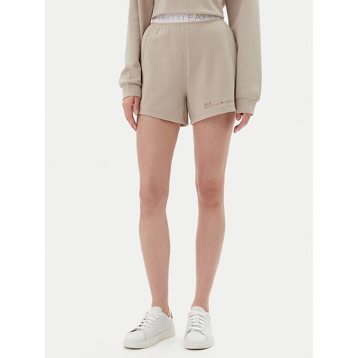 EA7 Emporio Armani Szorty sportowe 7W000280 AF12501 U6155 Beżowy Regular Fit ze sklepu MODIVO w kategorii Szorty - zdjęcie 182659087
