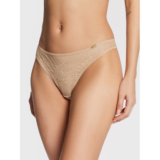 Gossard Stringi Glossies 13006 Beżowy ze sklepu MODIVO w kategorii Majtki damskie - zdjęcie 182659116