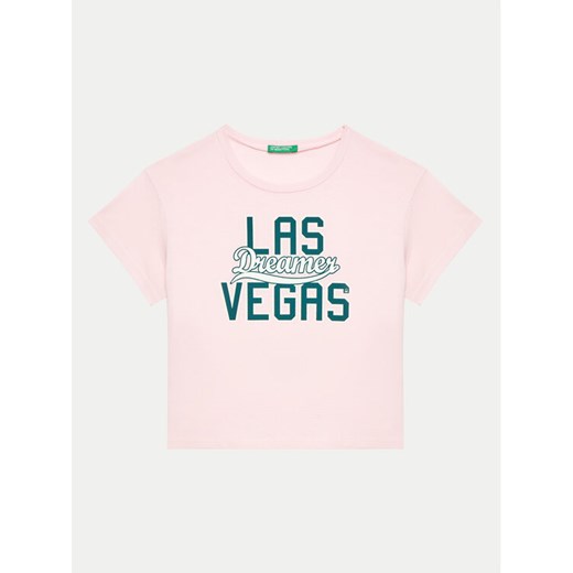 United Colors Of Benetton T-Shirt 3096C10LG Różowy Regular Fit ze sklepu MODIVO w kategorii Bluzki dziewczęce - zdjęcie 182659147