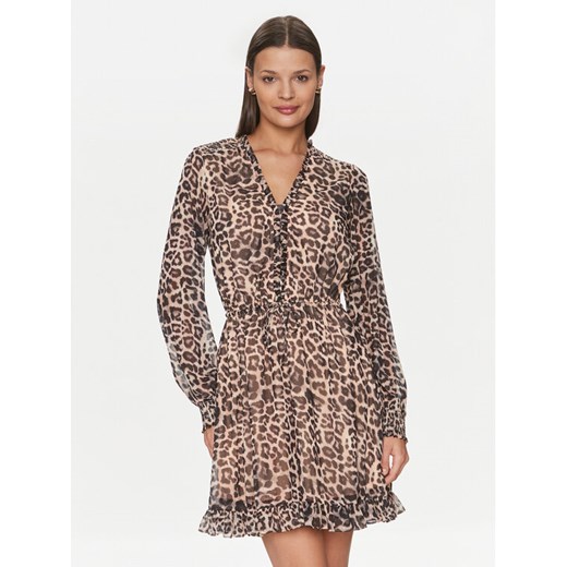 Guess Sukienka codzienna Vanessa W4GK42 WDW82 Brązowy Regular Fit ze sklepu MODIVO w kategorii Sukienki - zdjęcie 182659165