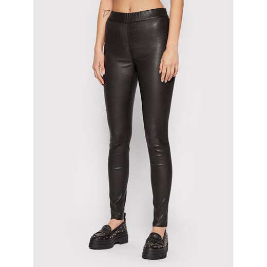 Notes Du Nord Spodnie skórzane Mio 11260 Czarny Slim Fit ze sklepu MODIVO w kategorii Spodnie damskie - zdjęcie 182659209