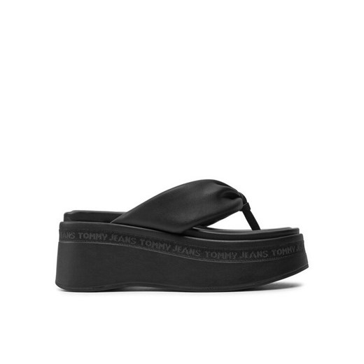 Tommy Jeans Japonki Tjw Wedge Sandal EN0EN02457 Czarny ze sklepu MODIVO w kategorii Klapki damskie - zdjęcie 182659286