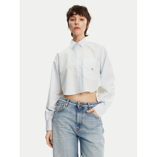 Calvin Klein Jeans Koszula J20J225078 Błękitny Regular Fit ze sklepu MODIVO w kategorii Koszule damskie - zdjęcie 182659319