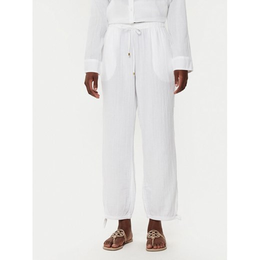 LAUREN RALPH LAUREN Spodnie materiałowe 20417190 Biały Regular Fit ze sklepu MODIVO w kategorii Spodnie damskie - zdjęcie 182659339