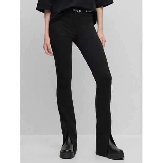 Hugo Spodnie materiałowe Haskanna 50493781 Czarny Slim Fit ze sklepu MODIVO w kategorii Spodnie damskie - zdjęcie 182659378
