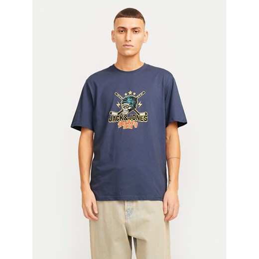 Jack&Jones T-Shirt Eight Skull 12264841 Granatowy Standard Fit ze sklepu MODIVO w kategorii T-shirty męskie - zdjęcie 182659557