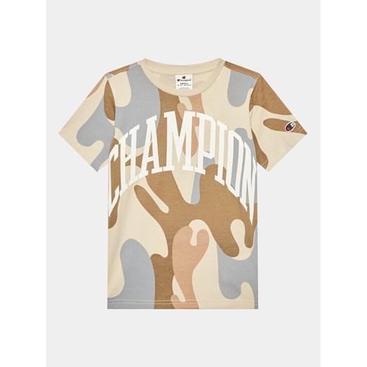 Champion T-Shirt 306363 Beżowy Regular Fit ze sklepu MODIVO w kategorii T-shirty chłopięce - zdjęcie 182659566