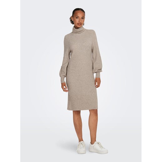 ONLY Sukienka dzianinowa 15309197 Beżowy Comfort Fit ze sklepu MODIVO w kategorii Sukienki - zdjęcie 182659637