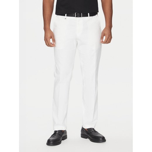 BOSS Spodnie materiałowe C-Genius 50534612 Biały Slim Fit ze sklepu MODIVO w kategorii Spodnie męskie - zdjęcie 182659769
