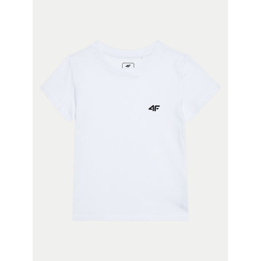 4F T-Shirt 4FJWMM00TTSHF1658 Biały Slim Fit ze sklepu MODIVO w kategorii Bluzki dziewczęce - zdjęcie 182659815