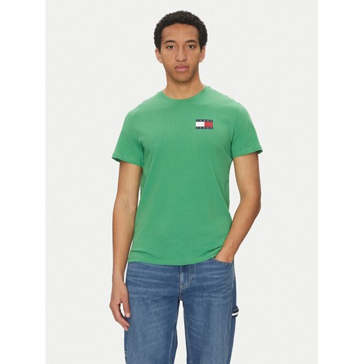 Tommy Jeans T-Shirt Essential DM0DM20740 Zielony Slim Fit ze sklepu MODIVO w kategorii T-shirty męskie - zdjęcie 182659867