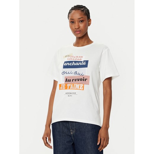 Weekend Max Mara T-Shirt Cabina 2515971041 Biały Regular Fit ze sklepu MODIVO w kategorii Bluzki damskie - zdjęcie 182659877