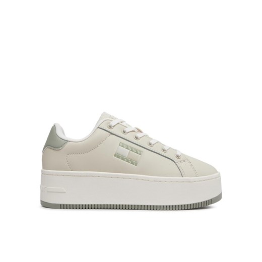 Tommy Jeans Sneakersy Tjw Flatform Ess EN0EN02518 Écru ze sklepu MODIVO w kategorii Trampki damskie - zdjęcie 182659936