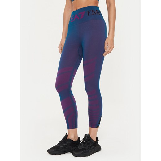 EA7 Emporio Armani Legginsy 6DTP51 TJDGZ 2519 Niebieski Slim Fit ze sklepu MODIVO w kategorii Spodnie damskie - zdjęcie 182660065