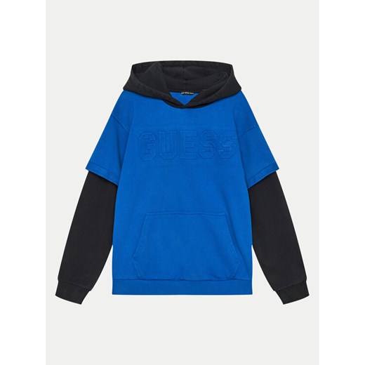 Guess Bluza L4YQ01 KA6R3 Niebieski Regular Fit ze sklepu MODIVO w kategorii Bluzy chłopięce - zdjęcie 182660477