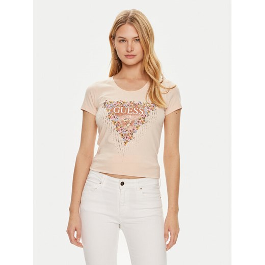 Guess T-Shirt W4YI72 J1314 Różowy Slim Fit Guess XS MODIVO