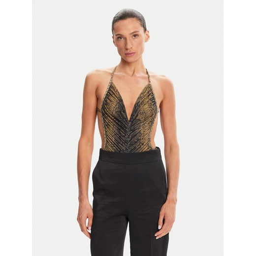 NORMA KAMALI Body Mio KK424XPL165302 Brązowy Slim Fit ze sklepu MODIVO w kategorii Bluzki damskie - zdjęcie 182660639