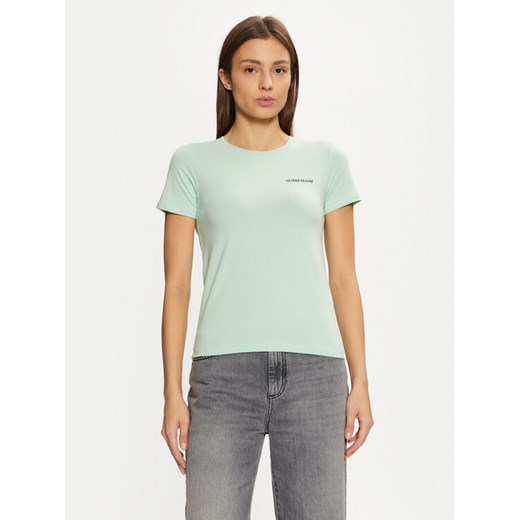 Guess T-Shirt W4YI02 J1314 Zielony Regular Fit ze sklepu MODIVO w kategorii Bluzki damskie - zdjęcie 182660705