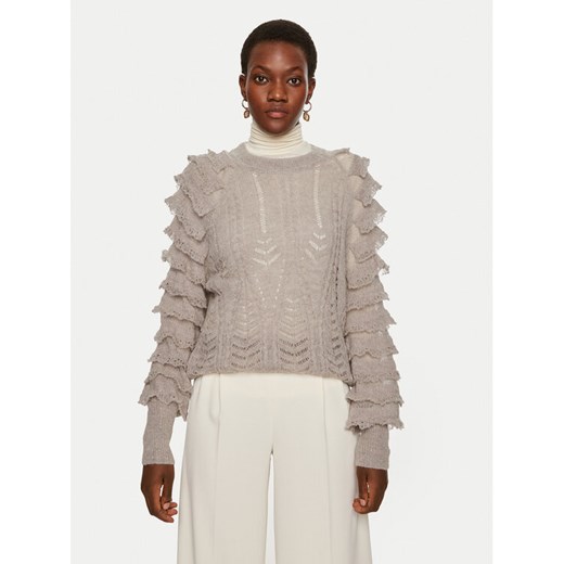 TWINSET Sweter 242TP3101 Szary Loose Fit ze sklepu MODIVO w kategorii Swetry damskie - zdjęcie 182660795