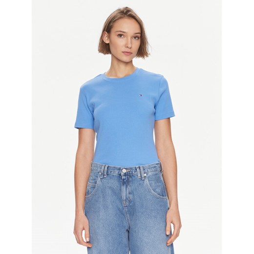 Tommy Hilfiger T-Shirt New Cody WW0WW40587 Niebieski Slim Fit ze sklepu MODIVO w kategorii Bluzki damskie - zdjęcie 182660799