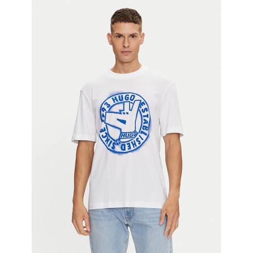 Hugo T-Shirt Norieles 50519387 Biały Regular Fit ze sklepu MODIVO w kategorii T-shirty męskie - zdjęcie 182660926