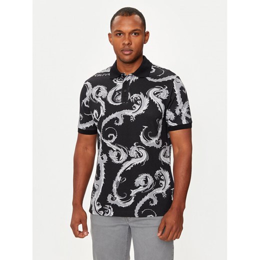 Versace Jeans Couture Polo 77GAG6S0 Czarny Regular Fit ze sklepu MODIVO w kategorii T-shirty męskie - zdjęcie 182660979