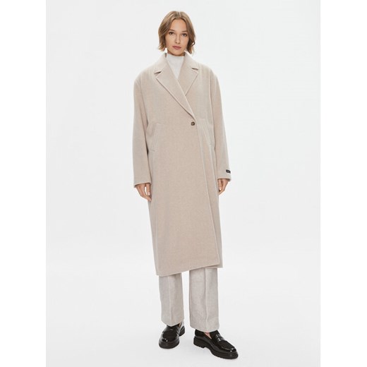 Herskind Płaszcz wełniany Zion 4900816 Beżowy Regular Fit ze sklepu MODIVO w kategorii Płaszcze damskie - zdjęcie 182661046