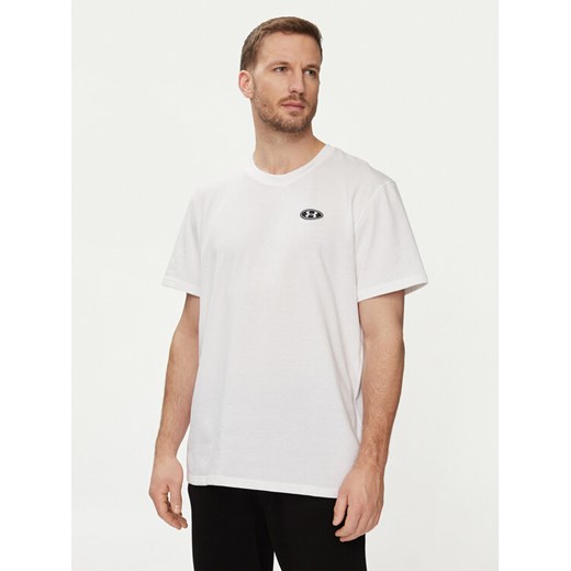 Under Armour T-Shirt Ua Hw Lc Patch Ss 1382902-100 Biały Loose Fit Under Armour S MODIVO