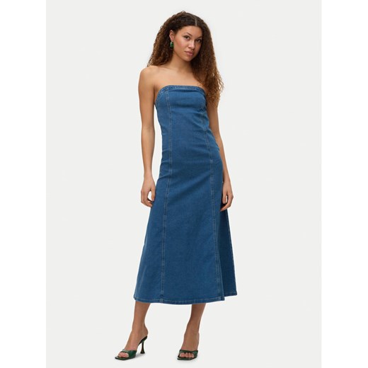 Vero Moda Sukienka jeansowa Ailey 10328202 Niebieski Regular Fit ze sklepu MODIVO w kategorii Sukienki - zdjęcie 182661139