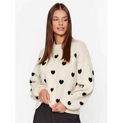 Noisy May Sweter Charlott 27028159 Beżowy Relaxed Fit Noisy May XS MODIVO