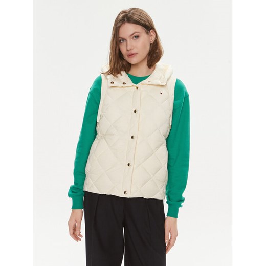 Tommy Hilfiger Bezrękawnik Classic WW0WW42463 Écru Regular Fit ze sklepu MODIVO w kategorii Kamizelki damskie - zdjęcie 182661177