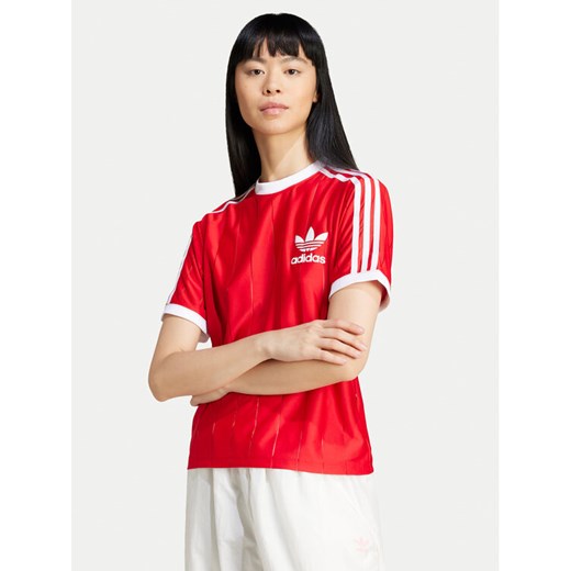 adidas T-Shirt adicolor 3-Stripes IX5504 Czerwony Loose Fit S MODIVO