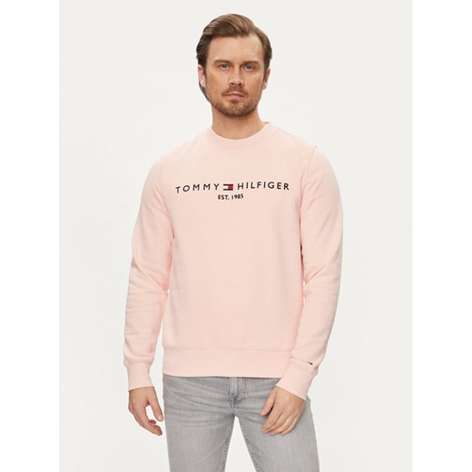 Tommy Hilfiger Bluza Logo MW0MW11596 Różowy Regular Fit ze sklepu MODIVO w kategorii Bluzy męskie - zdjęcie 182661247
