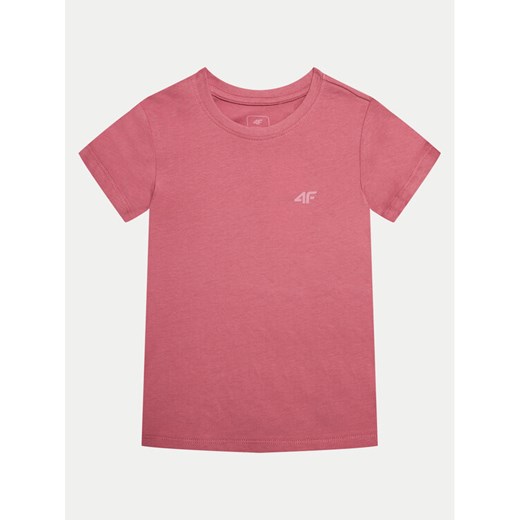 4F T-Shirt 4FJWMM00TTSHF1658 Różowy Slim Fit ze sklepu MODIVO w kategorii Bluzki dziewczęce - zdjęcie 182661268