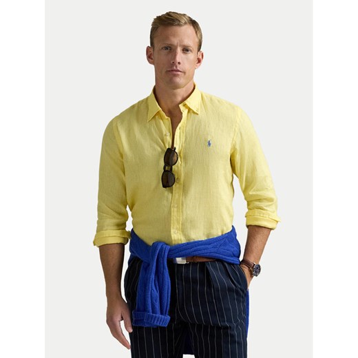 Polo Ralph Lauren Koszula 710968915011 Żółty Slim Fit ze sklepu MODIVO w kategorii Koszule męskie - zdjęcie 182661345