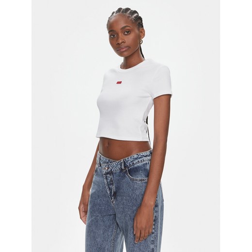 Hugo T-Shirt Deluisa_1 50508636 Biały Slim Fit ze sklepu MODIVO w kategorii Bluzki damskie - zdjęcie 182661618