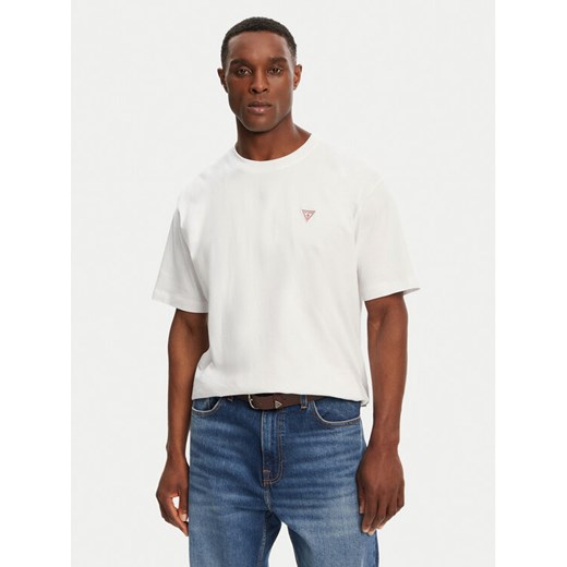 Guess Jeans T-Shirt M4YI46 K8FQ4 Biały Regular Fit ze sklepu MODIVO w kategorii T-shirty męskie - zdjęcie 182661698