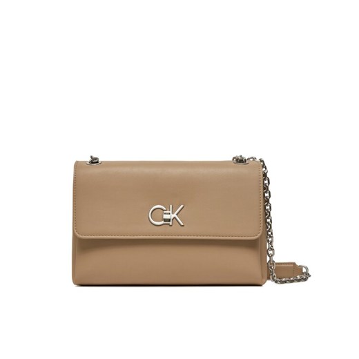 Calvin Klein Torebka Re-Lock Ew Conv Crossbody K60K611084 Beżowy ze sklepu MODIVO w kategorii Kopertówki - zdjęcie 182661727