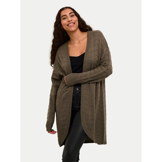Kaffe Kardigan Kaemria 10506359 Khaki Regular Fit ze sklepu MODIVO w kategorii Swetry damskie - zdjęcie 182661776