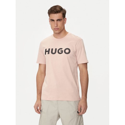 Hugo T-Shirt Dulivio 50513309 Różowy Regular Fit ze sklepu MODIVO w kategorii T-shirty męskie - zdjęcie 182661935