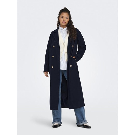 JDY Trencz Panther 15281785 Granatowy Regular Fit ze sklepu MODIVO w kategorii Płaszcze damskie - zdjęcie 182661948