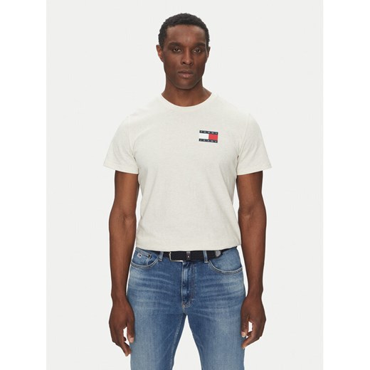 Tommy Jeans T-Shirt Essential DM0DM20740 Beżowy Slim Fit ze sklepu MODIVO w kategorii T-shirty męskie - zdjęcie 182662135