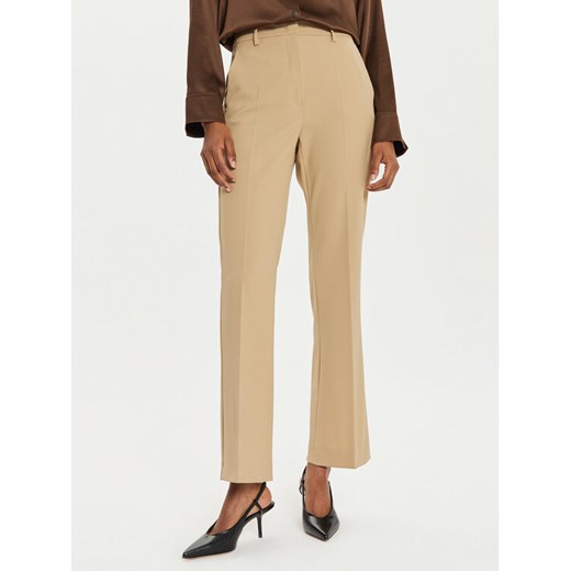 Weekend Max Mara Spodnie materiałowe Estasi 2425136032 Beżowy Straight Fit ze sklepu MODIVO w kategorii Spodnie damskie - zdjęcie 182662165