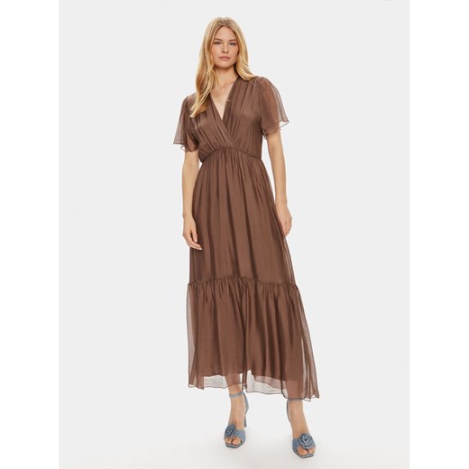 Haveone Sukienka letnia AFF-L013 Brązowy Regular Fit ze sklepu MODIVO w kategorii Sukienki - zdjęcie 182662265