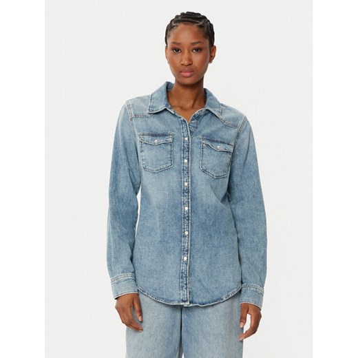 Tommy Hilfiger Koszula jeansowa WW0WW43730 Niebieski Slim Fit ze sklepu MODIVO w kategorii Koszule damskie - zdjęcie 182662267