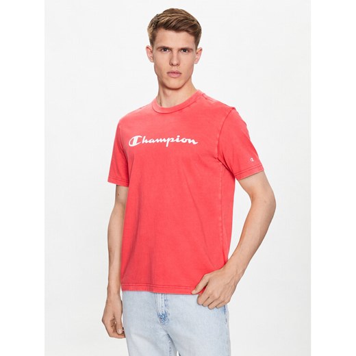 Champion T-Shirt 218604 Różowy Regular Fit ze sklepu MODIVO w kategorii T-shirty męskie - zdjęcie 182662365
