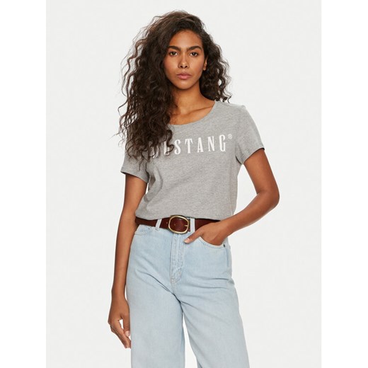Mustang T-Shirt Alma 1013933 Szary Regular Fit ze sklepu MODIVO w kategorii Bluzki damskie - zdjęcie 182662419